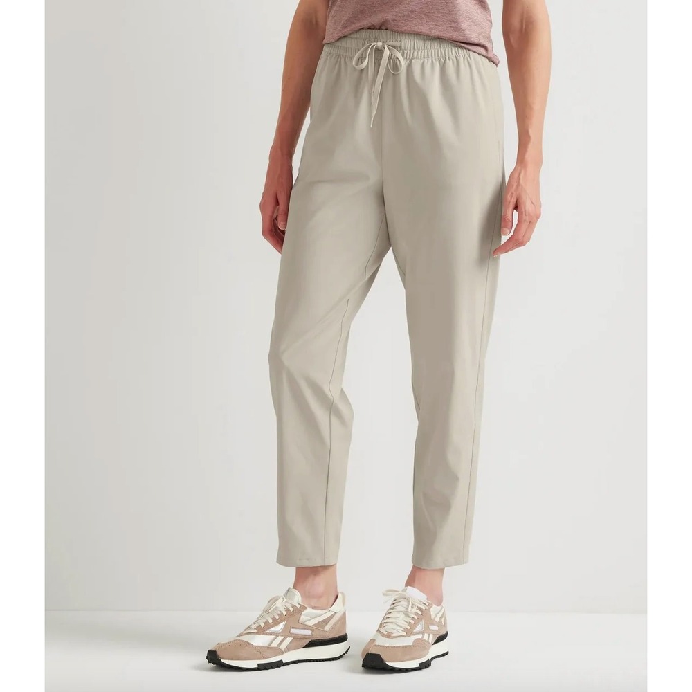 $80 NWT Eddie Bauer Womens Tie Front Ankle Pants Pumice UPF 50+ 2697 XL